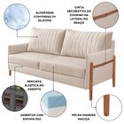 Sofá 2 Lugares Living Orion Design Ergonômico Linho Bege Médio