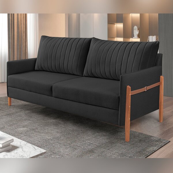 Sofá 2 Lugares Living Orion Design Ergonômico Preto