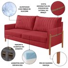 Sofá 2 Lugares Living Orion Design Ergonômico Vermelho