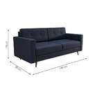 Sofá 2 Lugares Living Pé Palito Linho Cotton Azul Marinho