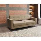 Sofá 2 Lugares Living Pé Palito Linho Cotton Bege