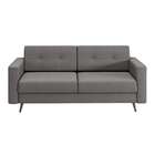 Sofá 2 Lugares Living Pé Palito Linho Cotton Cinza