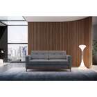 Sofá 2 Lugares Living Pés E Base Em Madeira Linho Cotton Cinza