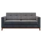 Sofá 2 Lugares Living Pés E Base Em Madeira Linho Cotton Cinza