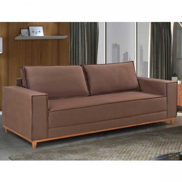 Sofá 2 Lugares Living Veludo Madrid  Marrom