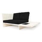 Sofá 2 Lugares Londres Pinus Natural Preto