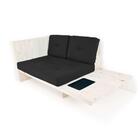 Sofá 2 Lugares Londres Pinus Natural Preto