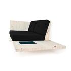 Sofá 2 Lugares Londres Pinus Natural Preto