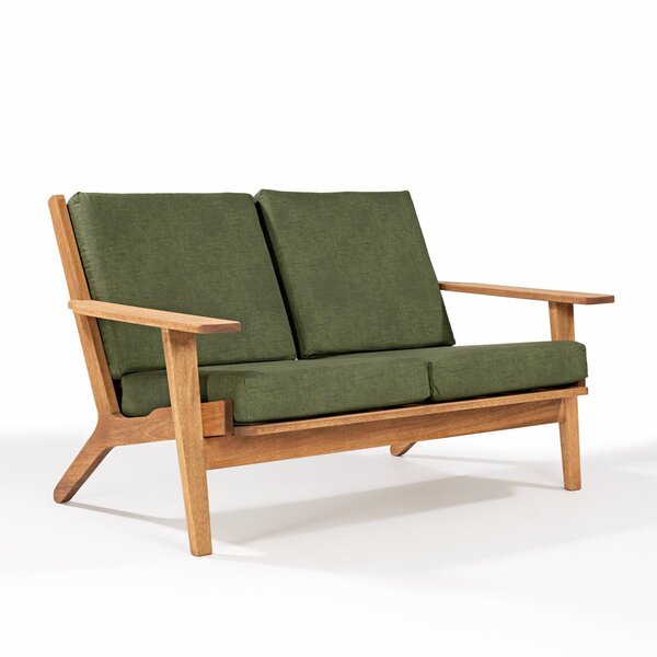 Sofá 2 Lugares Lótus Acquablock Jatobá/verde