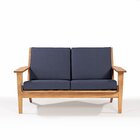 Sofá 2 Lugares Lótus Stain Játobá Acquablock Azul Jatobá/azul