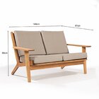 Sofá 2 Lugares Lótus Stain Jatobá Acquablock Fendi Jatobá/fen