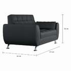 Sofá 2 Lugares Louise Suede Cinza