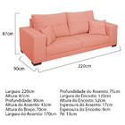 Sofá 2 Lugares Madri Suede - Amarena Móveis - Coral