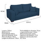 Sofá 2 Lugares Madri Suede - Doce Sonho Móveis - Azul Marinho