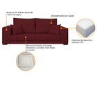 Sofá 2 Lugares Madri Suede - Doce Sonho Móveis - Bordô