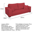 Sofá 2 Lugares Madri Suede - Doce Sonho Móveis - Vermelho