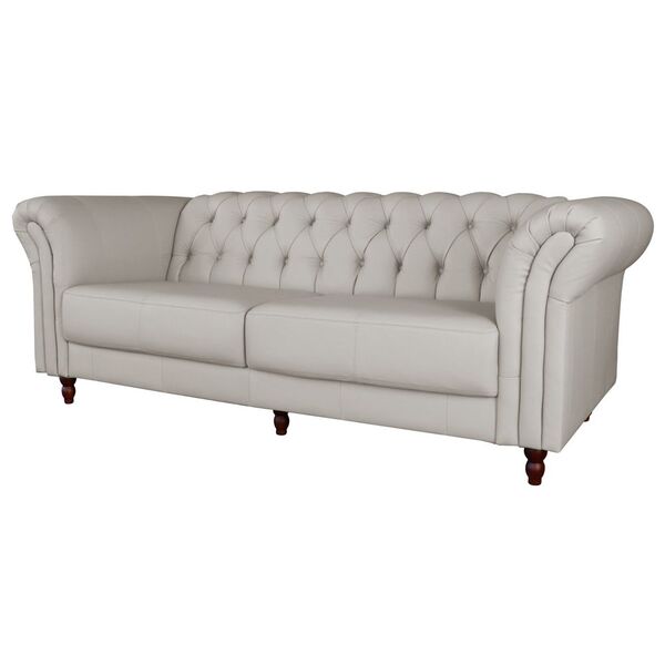 Sofá 2 Lugares Maggiore 200cm Couro Off White G58 - Gran Belo