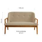 Sofá 2 Lugares Mariana 130cm Linho Bege