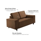 Sofá 2 Lugares Marrom Em Suede 1,50m Columbus