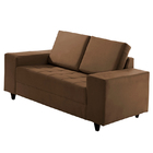 Sofá 2 Lugares Marrom Em Suede 1,50m Columbus