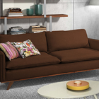 Sofá 2 Lugares Marrom Em Veludo 1,53m Sagitta