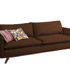 Sofá 2 Lugares Marrom Em Veludo 1,53m Sagitta