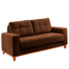 Sofá 2 Lugares Marrom Em Veludo 1,57m Lerner