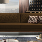 Sofá 2 Lugares Marrom Em Veludo 1,64m Dália