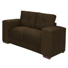 Sofá 2 Lugares Marrom Escuro em Veludo 1,42m Nina