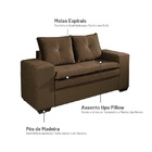 Sofá 2 Lugares Marrom Escuro Em Veludo 1,60m Lael