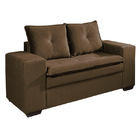 Sofá 2 Lugares Marrom Escuro Em Veludo 1,60m Lael