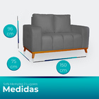 Sofá 2 Lugares Memphis Ultra Conforto Em Madeira Maciça E Sue
