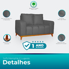 Sofá 2 Lugares Memphis Ultra Conforto Em Madeira Maciça E Sue