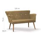 Sofá 2 Lugares Mickey Daf Mobiliário Dourado