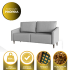 Sofá 2 Lugares Millenium Pés Em Madeira Linho Rustico 1,40m Z