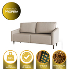 Sofá 2 Lugares Millenium Pés Em Madeira Linho Rustico 1,40m Z