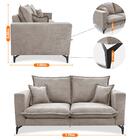 Sofá 2 Lugares Modular Boma 1,70m Boucle Bege Claro Sofá Inbox