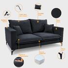 Sofá 2 Lugares Modular Boma 1,70m Boucle Cinza Escuro Sofá In