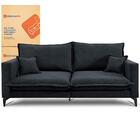 Sofá 2 Lugares Modular Boma 1,70m Boucle Cinza Escuro Sofá In