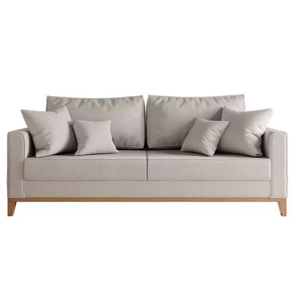 Sofa 2 Lugares Monaco 1 40 M Com Almofadas Linho Rustico Cru