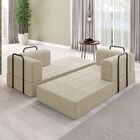 Sofá 2 Lugares Na Caixa Modular Linho Bege Bege