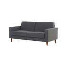 Sofá 2 Lugares Nairóbi - Nozes E Tecido Cinza Escuro - Meu Mó