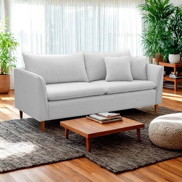 Sofá 2 Lugares Namoradeira 144cm Veludo Kassia Cinza