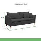 Sofá 2 Lugares Namoradeira 144cm Veludo Kassia Grafite