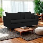 Sofá 2 Lugares Namoradeira 144cm Veludo Kassia Preto