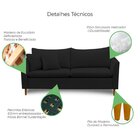 Sofá 2 Lugares Namoradeira 144cm Veludo Kassia Preto