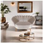 Sofá 2 Lugares Namoradeira  Pétala Para Sala Pés Palito Velud