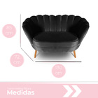 Sofá 2 Lugares Namoradeira  Pétala Para Sala Pés Palito Velud