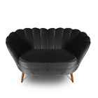 Sofá 2 Lugares Namoradeira  Pétala Para Sala Pés Palito Velud