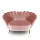 Sofá 2 Lugares Namoradeira  Pétala Para Sala Pés Palito Velud